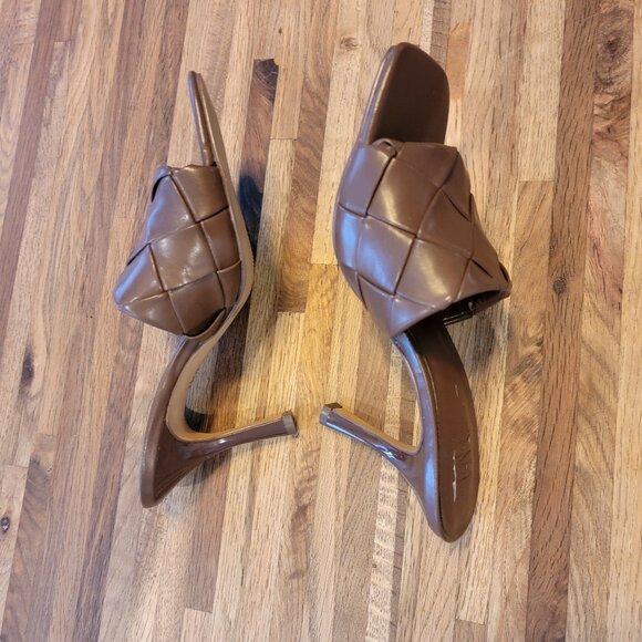 Inc Concepts Chestnut LIAH Braided Square Toe Heeled Slide - Picture 5 of 13